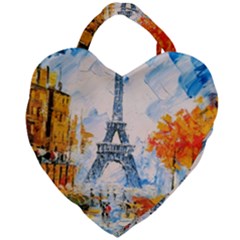 Eiffel Tower Landmark Architecture  Artistic Giant Heart Shaped Tote by danenraven