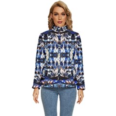 Cobalt Symmetry Women s Puffer Bubble Jacket Coat by kaleidomarblingart