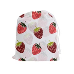 Strawberry Fruit Pattern Background Drawstring Pouch (xl) by Wegoenart
