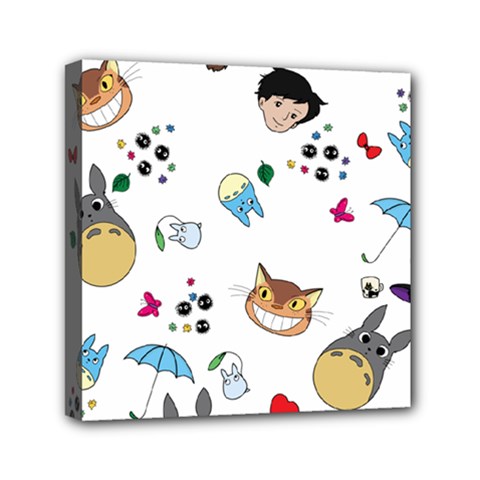 My Neighbor Totoro Cartoon Mini Canvas 6  X 6  (stretched) by danenraven