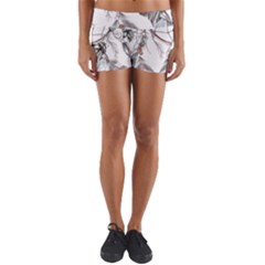 Dreamcatcher Feather Flower Illustration Art Yoga Shorts by danenraven