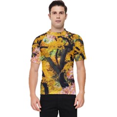 Japan Garden Color Tree Zen Men s Short Sleeve Rash Guard by Wegoenart