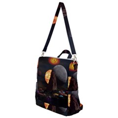 Eye Of Sauron Space Mushroom Moon Crossbody Backpack by Wegoenart