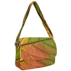 Leaf Autumn Fall Season Macro Courier Bag by Wegoenart