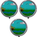 Frog Log Stream River Wallpaper Mini Round Pill Box (Pack of 3) View1