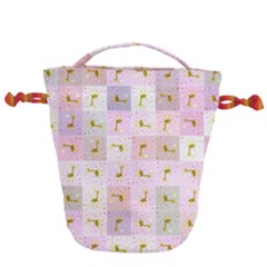 Giraffe Pattern Art Background Drawstring Bucket Bag by Ravend