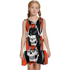 Halloween Kids  Sleeveless Tiered Mini Dress by Sparkle