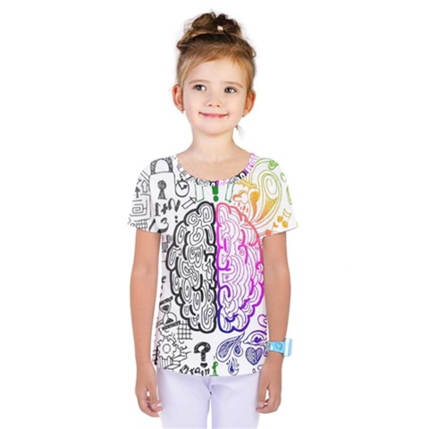 Anatomy Brain Head Medical Psychedelic  Skull Kids  One Piece Tee by danenraven