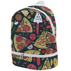 Vector Seamless Pizza Slice Pattern Hand Drawn Pizza Illustration Great Pizzeria Menu Background Zip Bottom Backpack by Ravend