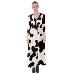 Cow Pattern Button Up Maxi Dress by Wegoenart