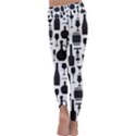 Wine Pattern Black White Kids  Lightweight Velour Classic Yoga Leggings View4