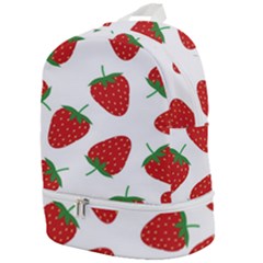 Seamless-pattern-fresh-strawberry Zip Bottom Backpack by Jancukart