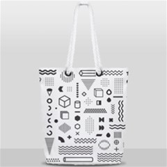 Pattern Hipster Abstract Form Geometric Line Variety Shapes Polka Dots Fashion Style Seamless Full Print Rope Handle Tote (small) by Jancukart