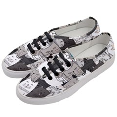 Cute Cat Hand Drawn Cartoon Style Women s Classic Low Top Sneakers by Jancukart