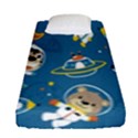 Seamless-pattern-funny-astronaut-outer-space-transportation Fitted Sheet (Single Size) View1