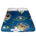 Seamless-pattern-funny-astronaut-outer-space-transportation Fitted Sheet (King Size) View1