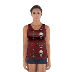 Tattoo-old-school-background-pattern Sport Tank Top  by Jancukart