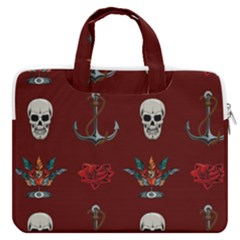 Tattoo-old-school-background-pattern Macbook Pro 16  Double Pocket Laptop Bag  by Jancukart