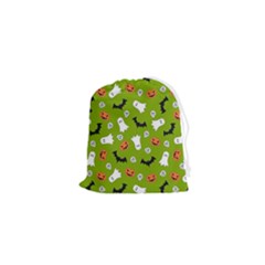 Pattern Seamless Halloween Fall Drawstring Pouch (xs) by Wegoenart