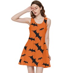 Halloween Card With Bats Flying Pattern Inside Out Racerback Dress by Wegoenart