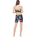 Seamless Pattern With Space Object Ufo Rocket Alien Hand Drawn Element Space Stretch Shorts and Tube Top Set View2