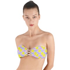 Purple Lemons  Twist Bandeau Bikini Top by ConteMonfrey