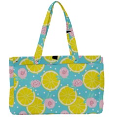 Blue Neon Lemons Canvas Work Bag by ConteMonfrey