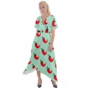 Small Mini Peppers Blue Cross Front Sharkbite Hem Maxi Dress View1
