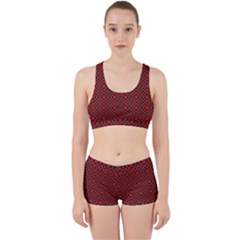 Red Diagonal Plaids Work It Out Gym Set by ConteMonfrey