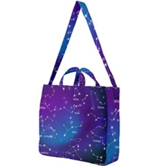 Realistic Night Sky With Constellation Square Shoulder Tote Bag by Wegoenart