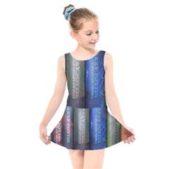 Vintage Collection Book Kids  Skater Dress Swimsuit by Jancukart
