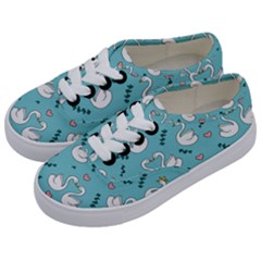 Elegant Swan Pattern Design Kids  Classic Low Top Sneakers by Wegoenart