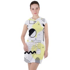 Graphic-design-geometric-background Drawstring Hooded Dress by Wegoenart