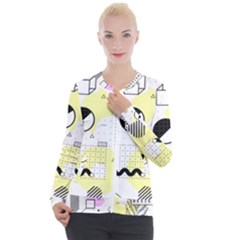 Graphic-design-geometric-background Casual Zip Up Jacket by Wegoenart