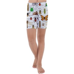 Insects-seamless-pattern Kids  Lightweight Velour Capri Yoga Leggings by Wegoenart