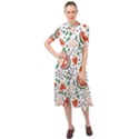 Seamless-vector-pattern-with-watermelons-mint Keyhole Neckline Chiffon Dress View1