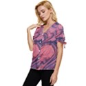 Abstract-colorful-painting-background-closeup Bow Sleeve Button Up Top View2
