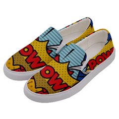 Pow Word Pop Art Style Expression Vector Men s Canvas Slip Ons by Wegoenart