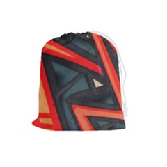 Graffiti Detail Wallpaper Texture Background Drawstring Pouch (large) by Wegoenart