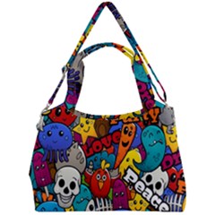 Graffiti Characters Seamless Pattern Double Compartment Shoulder Bag by Wegoenart