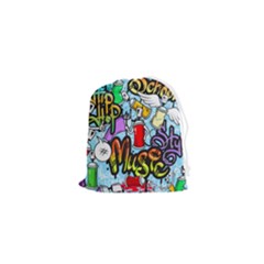 Graffiti Characters Seamless Patterns Drawstring Pouch (xs) by Wegoenart