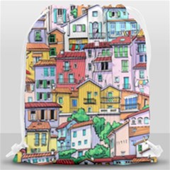 Menton Old Town France Drawstring Bag (large) by Wegoenart