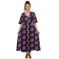 Black Seaweed Kimono Sleeve Boho Dress by ConteMonfrey