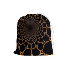 Fractal Abstract Web Art Digital Drawstring Pouch (large) by Ravend