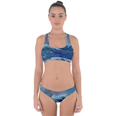 Waves Sea Sky Wave Cross Back Hipster Bikini Set by Ravend