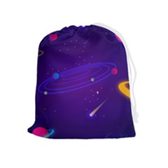 Cartoon Galaxy With Stars Background Drawstring Pouch (xl) by danenraven