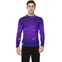 Cartoon Galaxy With Stars Background Men s Long Sleeve Rash Guard View1