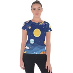 Galaxy Background Short Sleeve Sports Top  by danenraven