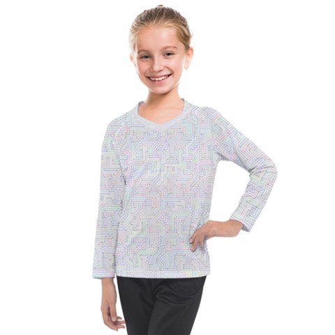 Computer Cyber Circuitry Circuits Electronic Kids  Long Mesh Tee by Jancukart