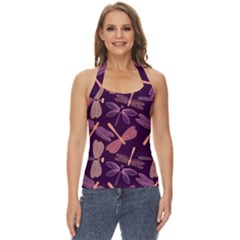Dragonfly Pattern Design Basic Halter Top by Wegoenart